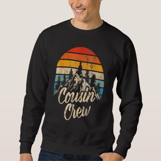 Cousin Crew Camping Outdoor Sunset Summer Camp Sweatshirt (Vorderseite)