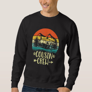 Cousin Crew Camping Outdoor Sunset Summer Camp Vin Sweatshirt