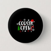 Cousin Crew Candy Cane Snowflake Pajamas Holiday C Button (Vorderseite)