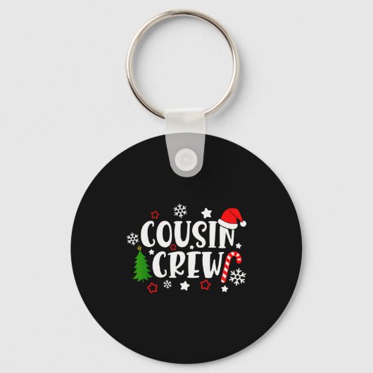 Cousin Crew Candy Cane Snowflake Pajamas Holiday C Schlüsselanhänger (Vorderseite)