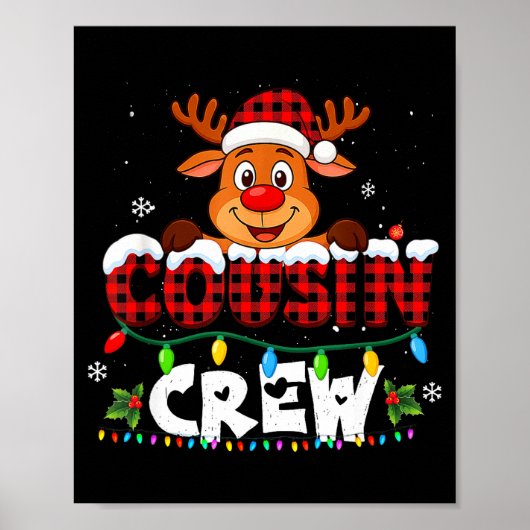Cousin Crew Christmas 2025 Family Matching Santa E Poster (Vorne)
