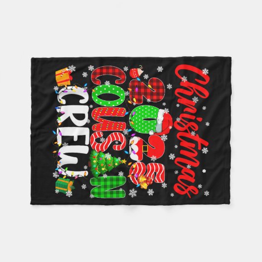 Cousin Crew Christmas 2025 Pjs Pajamas Xmas Family Fleecedecke (Vorderseite (Horizontal))