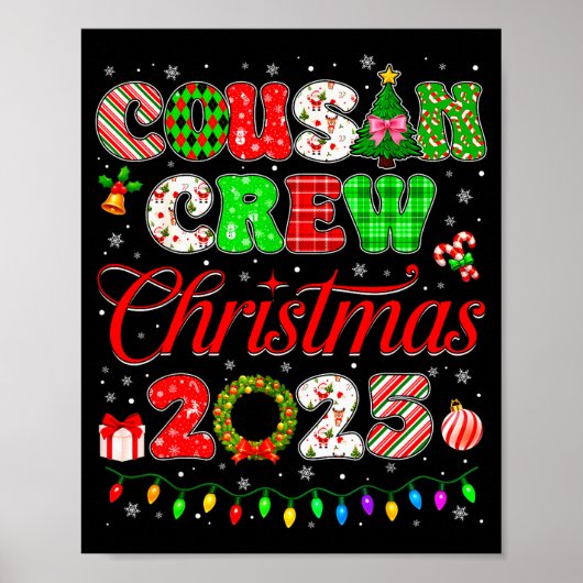 Cousin Crew Christmas 2025 Pjs Pajamas Xmas Family Poster (Vorne)