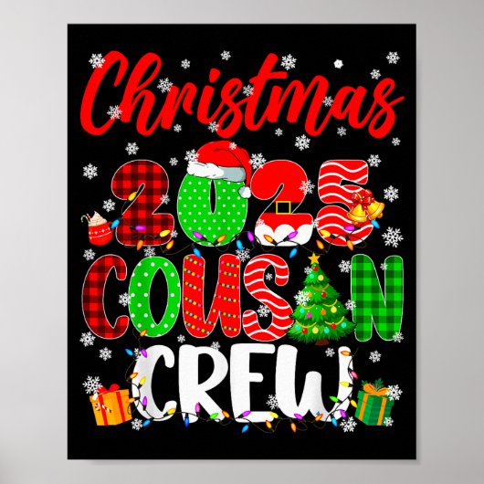 Cousin Crew Christmas 2025 Pjs Pajamas Xmas Family Poster (Vorne)