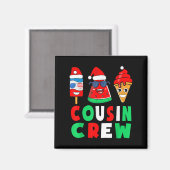 Cousin Crew Christmas In July Squad Pajamas Matchi Magnet (Vorderseite/Rückseite)
