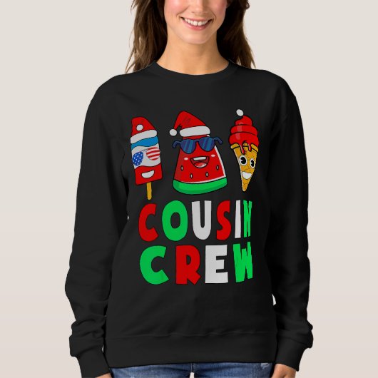 Cousin Crew Christmas In July Squad Pajamas Matchi Sweatshirt (Vorderseite)
