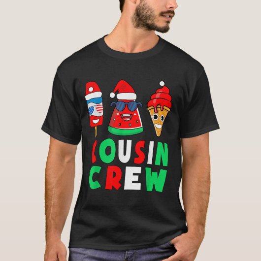 Cousin Crew Christmas In July Squad Pajamas Matchi T-Shirt (Vorderseite)