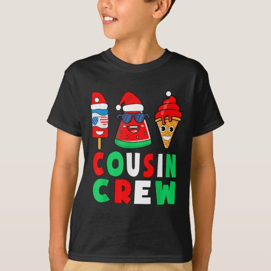 Cousin Crew Christmas In July Squad Pajamas Matchi T-Shirt (Vorderseite)