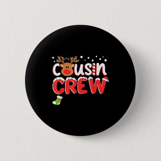 Cousin Crew Christmas Kids Cousins Christmas Match Button (Vorderseite)