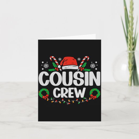 Cousin Crew Christmas Lights Family Matching Pajam Karte (Vorderseite)