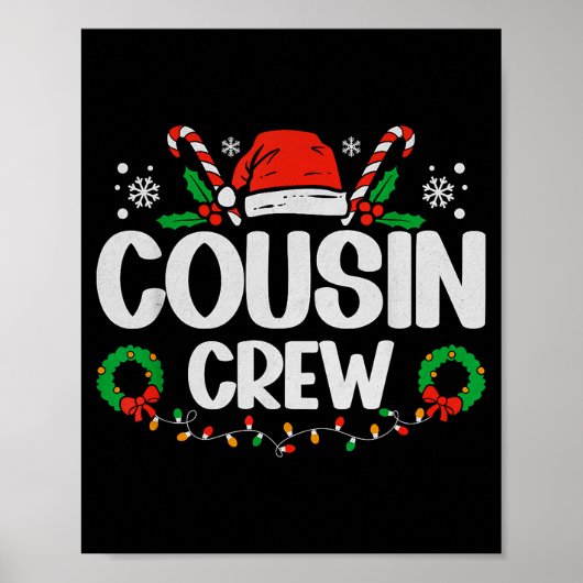 Cousin Crew Christmas Lights Family Matching Pajam Poster (Vorne)