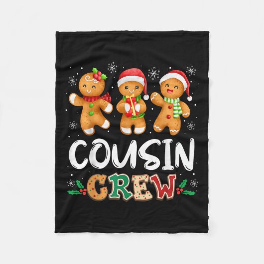 Cousin Crew Christmas Pajama Shirt Gingerbread Man Fleecedecke (Vorderseite)