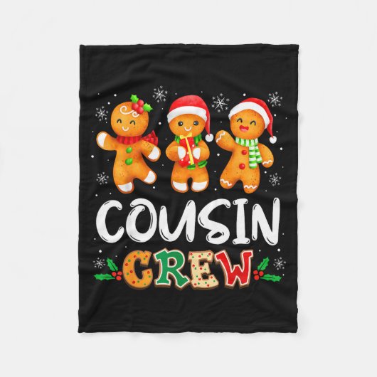 Cousin Crew Christmas Pajama Shirt Gingerbread Man Fleecedecke (Vorderseite)