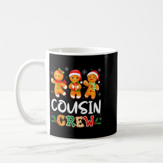 Cousin Crew Christmas Pajama Shirt Gingerbread Man Kaffeetasse (Links)