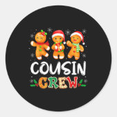 Cousin Crew Christmas Pajama Shirt Gingerbread Man Runder Aufkleber (Vorderseite)