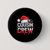 Cousin Crew Christmas Reindeer Antlers Hat Lights Button (Vorderseite)