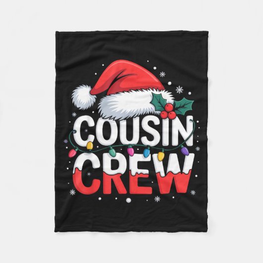 Cousin Crew Christmas Reindeer Antlers Hat Lights Fleecedecke (Vorderseite)