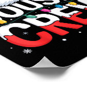 Cousin Crew Christmas Reindeer Antlers Hat Lights Poster (Ecke)