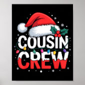 Cousin Crew Christmas Reindeer Antlers Hat Lights  Poster (Vorne)