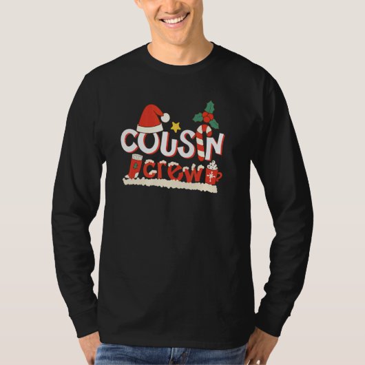 Cousin Crew Christmas Santa Hat Family Matching Pa T-Shirt (Vorderseite)
