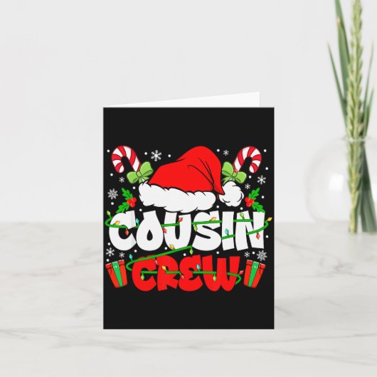 Cousin Crew Christmas Santa Hat Lights Xmas Men Bo Karte (Vorderseite)