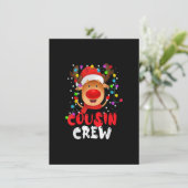 Cousin Crew Christmas Santa Hat Reindeer Matching  Einladung (Stehend Vorderseite)