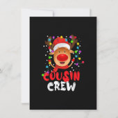 Cousin Crew Christmas Santa Hat Reindeer Matching Einladung (Vorderseite)