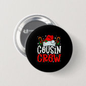Cousin Crew Christmas Santa Hat Xmas Lights Men Bo Button (Vorne & Hinten)