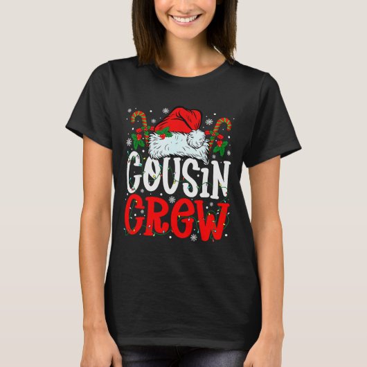 Cousin Crew Christmas Santa Hat Xmas Lights Men Bo T-Shirt (Vorderseite)