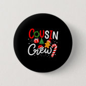 Cousin Crew Christmas Xmas Family Matching Pajamas Button (Vorderseite)