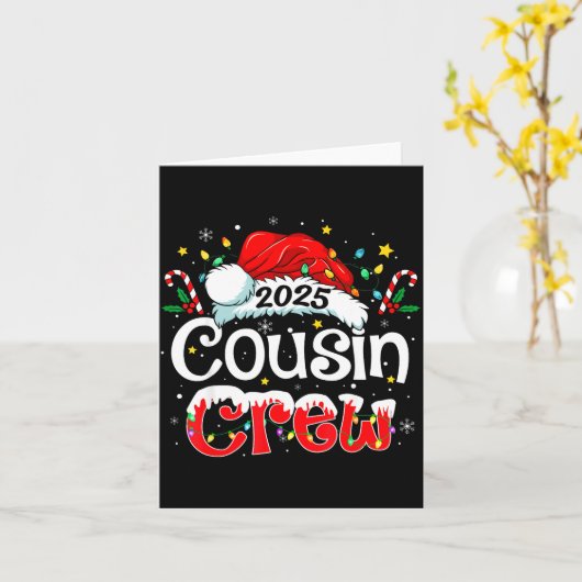 Cousin Crew Christmas Xmas Lights Family Matching  Karte (Gelbe Blume)