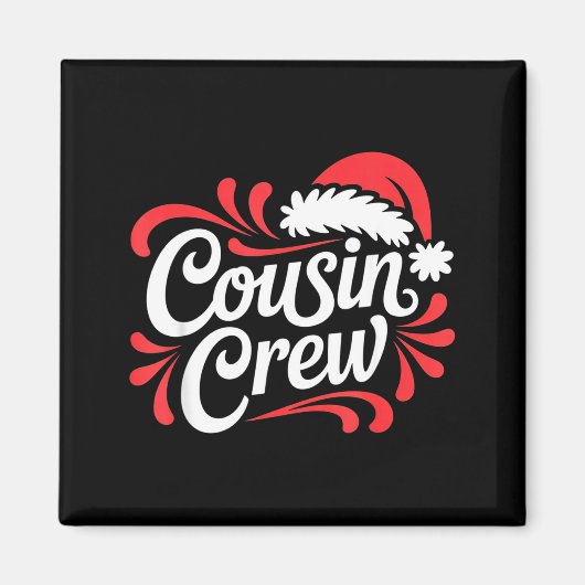 Cousin Crew Christmas Xmas Lights Family Matching Magnet (Vorne)