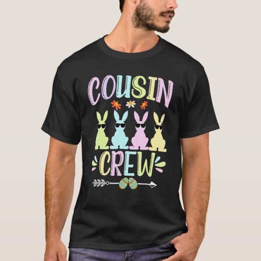 Cousin Crew Cute Bunny Rabbit Egg Matching Easter T-Shirt (Vorderseite)