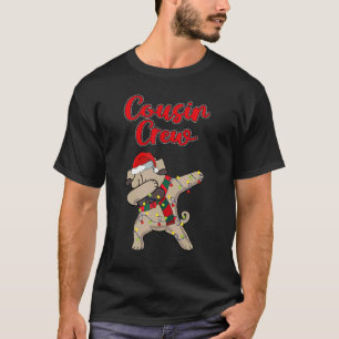Cousin Crew Dabbing Mops Hund Lichter Weihnachten  T-Shirt