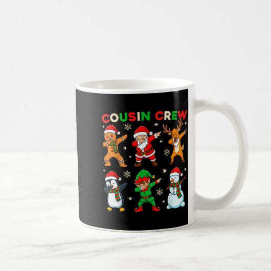 Cousin Crew Dabbing Santa Elf Friends Christmas Fu Kaffeetasse (Rechts)
