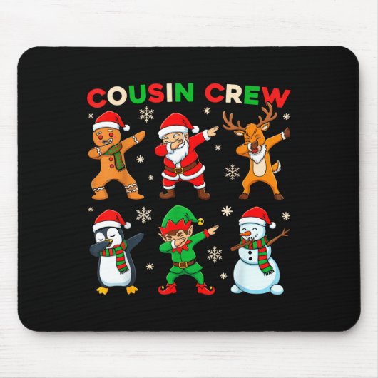 Cousin Crew Dabbing Santa Elf Friends Christmas Fu Mousepad (Vorne)