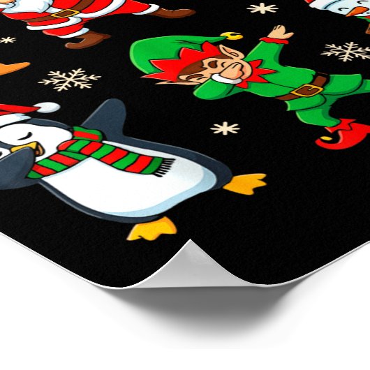 Cousin Crew Dabbing Santa Elf Friends Christmas Fu Poster (Ecke)