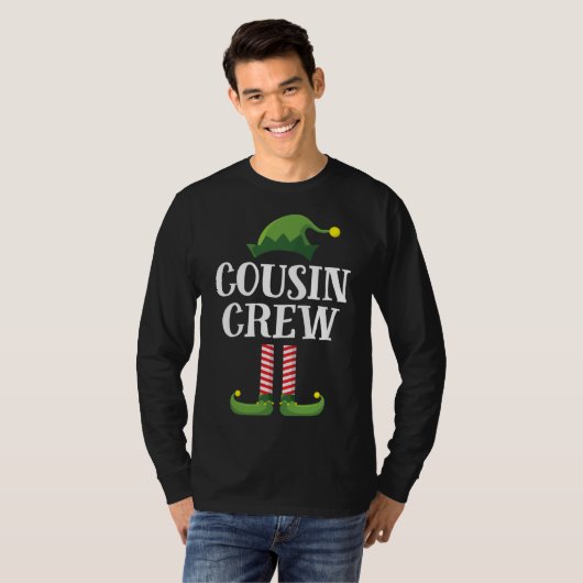 Cousin Crew Elf Matching Group Weihnachtsfamilie T-Shirt (Vorne ganz)