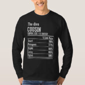 Cousin Crew Ernährung Fakten Der Diva-Cousin T-Shirt (Vorderseite)