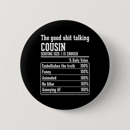 Cousin Crew Ernährung Fakten Der gute Gesprächspar Button (Vorderseite)