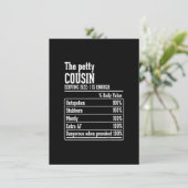 Cousin Crew Ernährung Fakten der kleinen Cousin Einladung (Stehend Vorderseite)