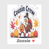 Cousin Crew Erntedank Pumpkin Aufkleber (Blatt)