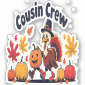 Cousin Crew Erntedank Pumpkin Aufkleber (Vorderseite)
