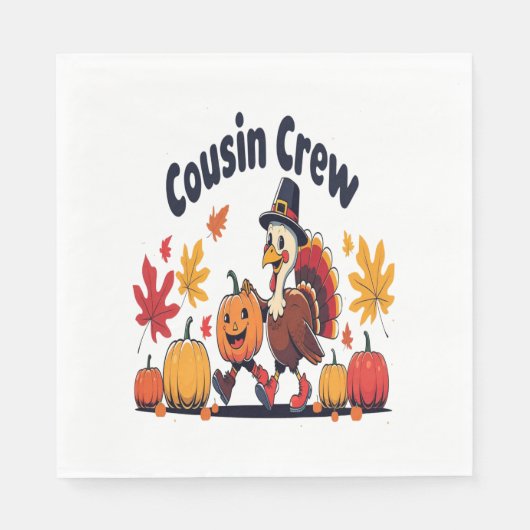 Cousin Crew Erntedank Pumpkin Serviette (Vorderseite)