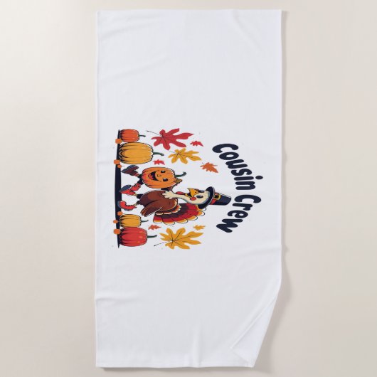 Cousin Crew Erntedank Pumpkin Strandtuch (Vorderseite)