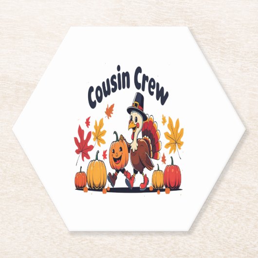 Cousin Crew Erntedank Pumpkin Untersetzer (Vorderseite)
