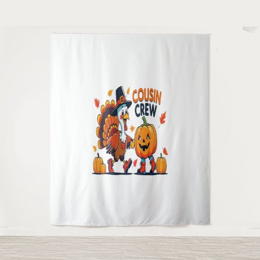 Cousin Crew Erntedank Pumpkin Wandteppich (Vorderseite)