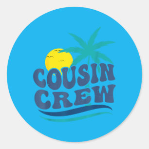 Cousin Crew Familie Sommerurlaub Tropischer Strand Runder Aufkleber