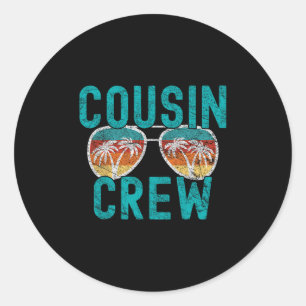 Cousin Crew Familienurlaub Sommerferien Strand Runder Aufkleber