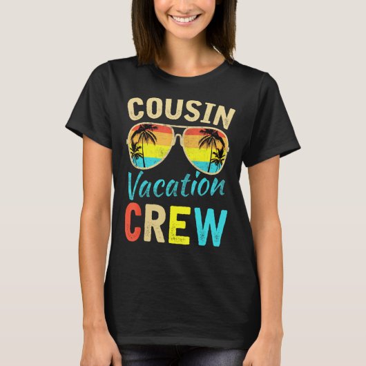Cousin Crew Familienurlaub Sommerferien Strand T-Shirt (Vorderseite)